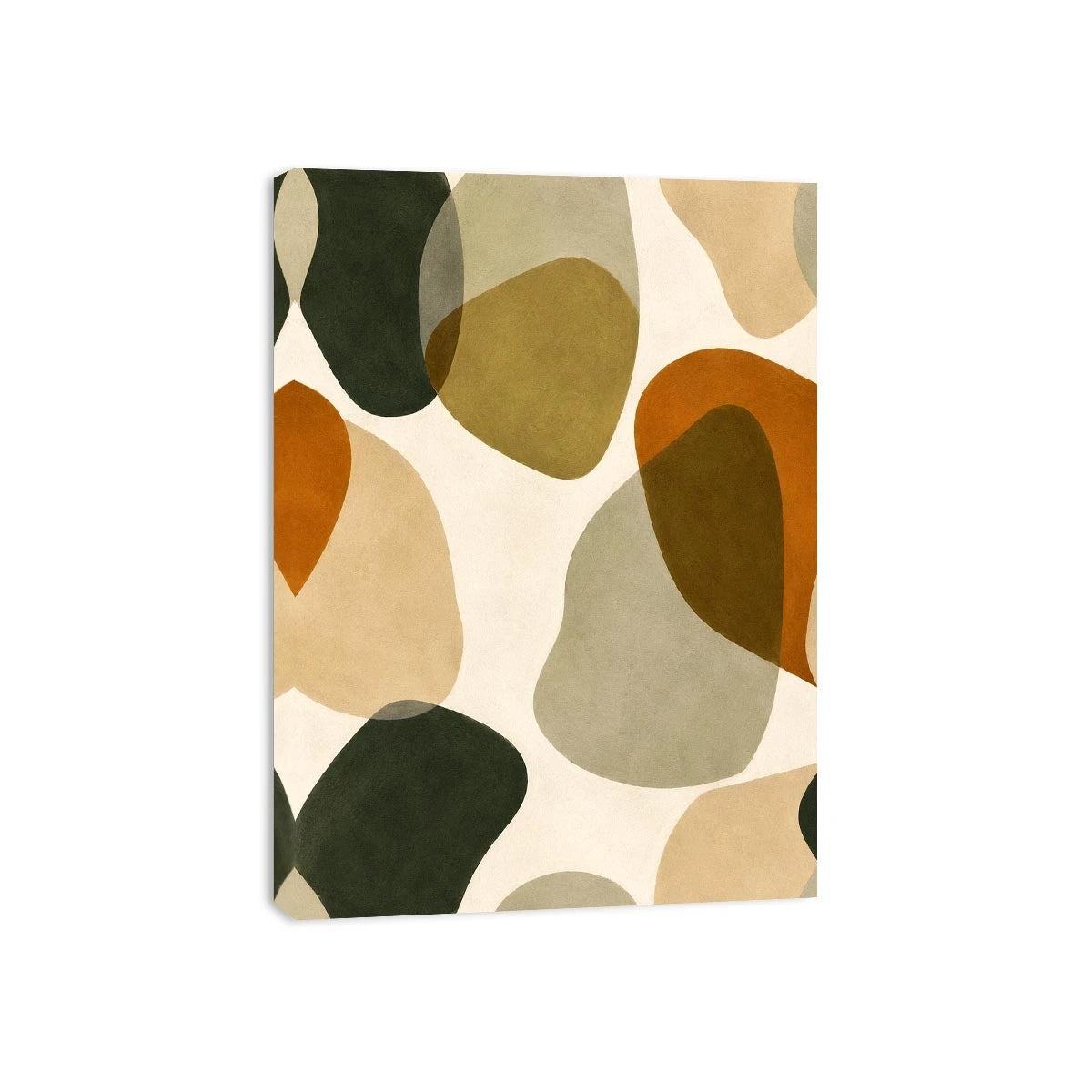 Earthy abstract neutral canvas art for modern living room and Japandi bedroom decor.