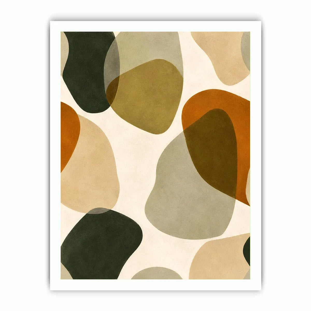 Earthy abstract neutral canvas art for modern living room and Japandi bedroom decor.
