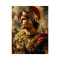 Ancient warrior portrait canvas art for luxury office and library decor.