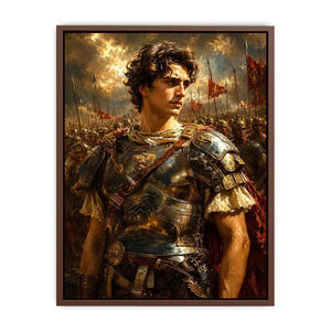 Ancient warrior battlefield canvas art for luxury office and living room decor.