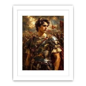 Ancient warrior battlefield canvas art for luxury office and living room decor.