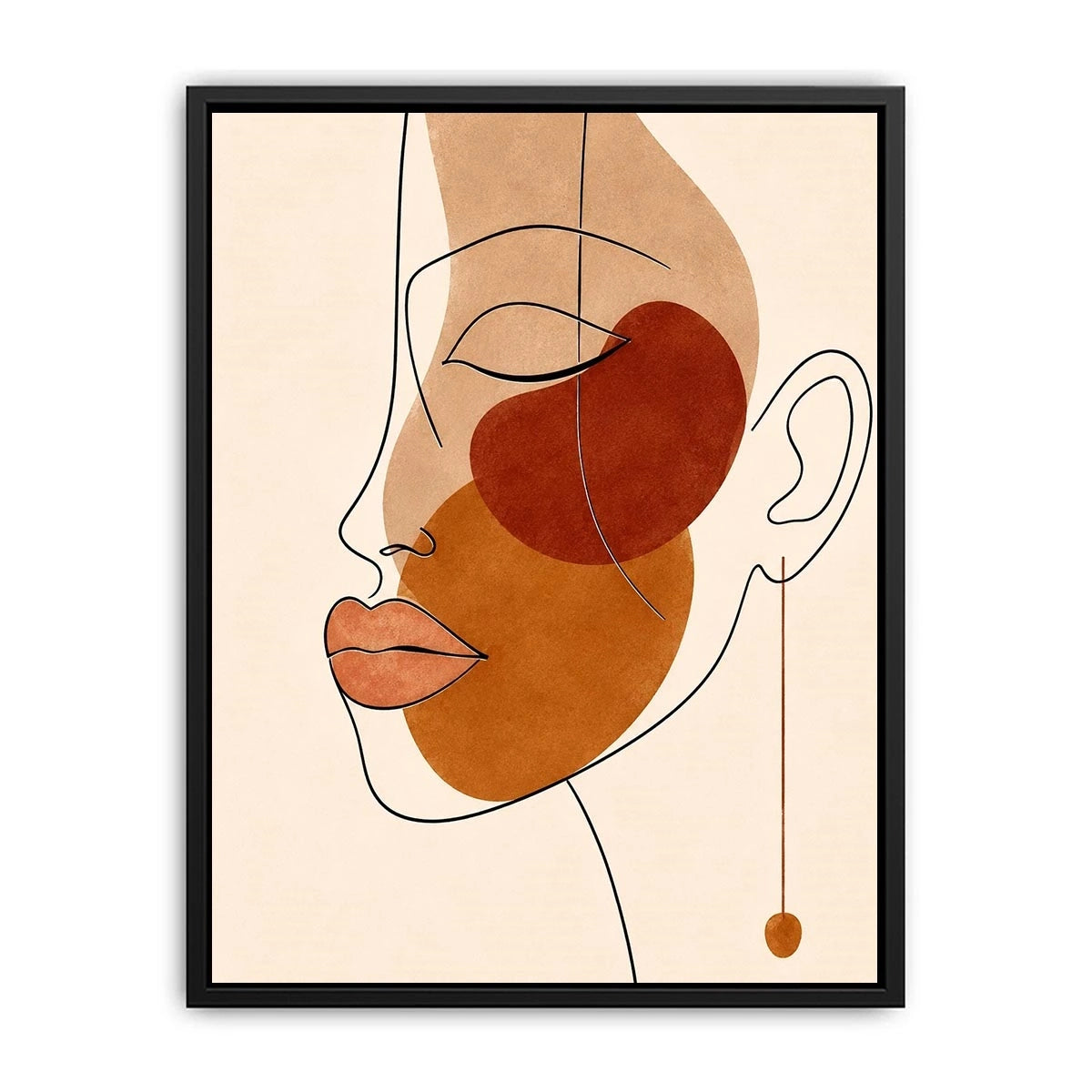 Minimal line art woman portrait for stylish living room wall decor.
