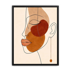 Minimal line art woman portrait for stylish living room wall decor.