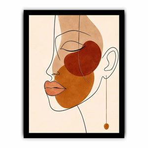 Minimal line art woman portrait for stylish living room wall decor.