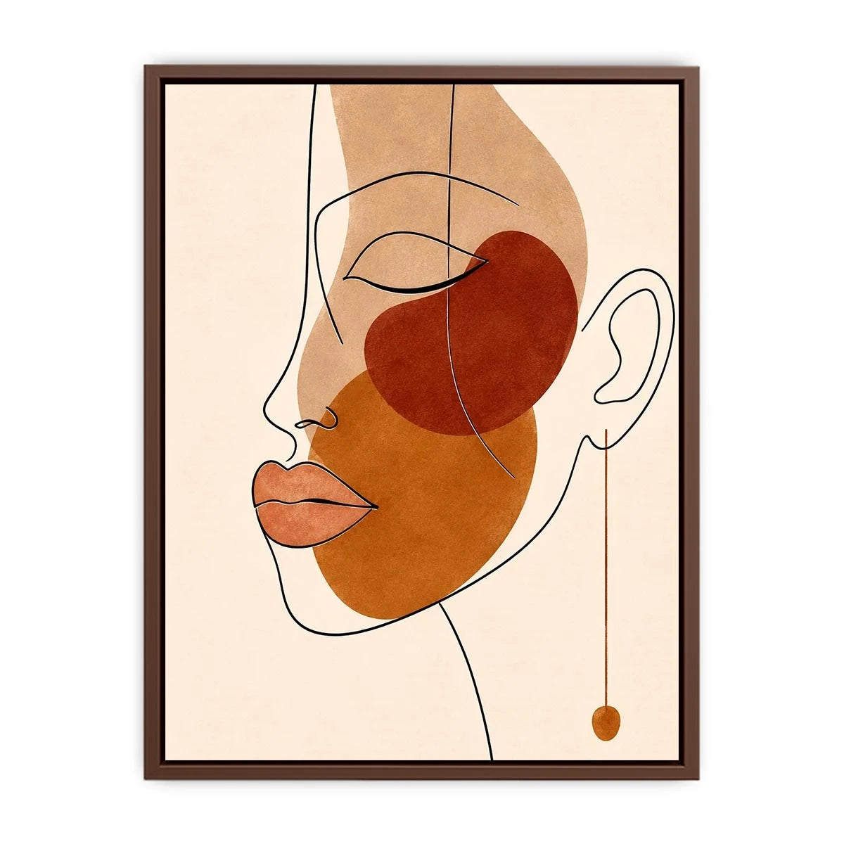 Minimal line art woman portrait for stylish living room wall decor.