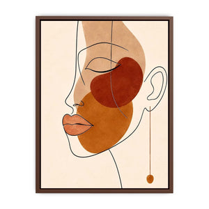 Minimal line art woman portrait for stylish living room wall decor.