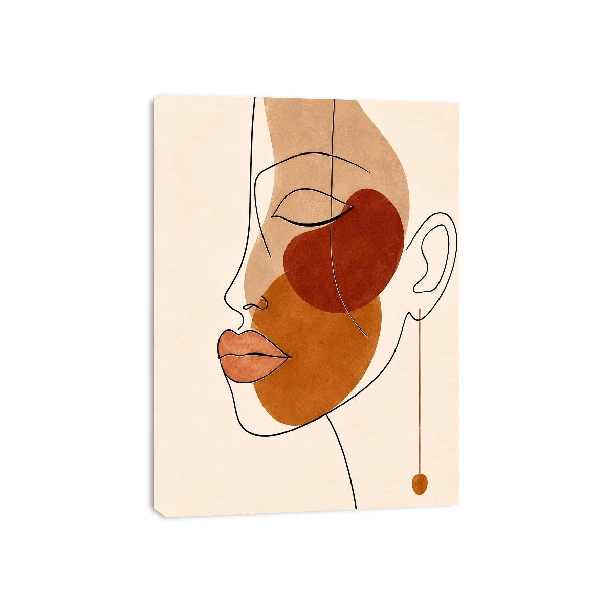 Minimal line art woman portrait for stylish living room wall decor.