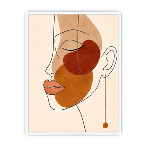 Minimal line art woman portrait for stylish living room wall decor.