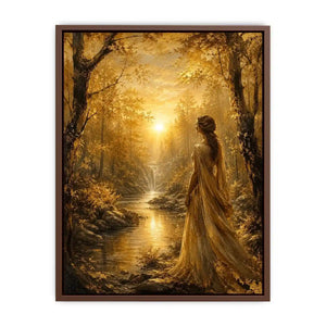 Golden Forest Gaze watercolor style canvas art for elegant modern home decor.