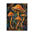 Celestial Mushroom Bloom watercolor style canvas art for elegant modern home decor.