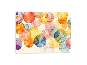 Pastel Circle Harmony watercolor style canvas art for elegant modern home decor.