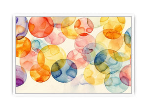 Pastel Circle Harmony watercolor style canvas art for elegant modern home decor.