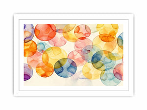 Pastel Circle Harmony watercolor style canvas art for elegant modern home decor.