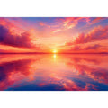 Blush Horizon Reflection watercolor style canvas art for elegant modern home decor.