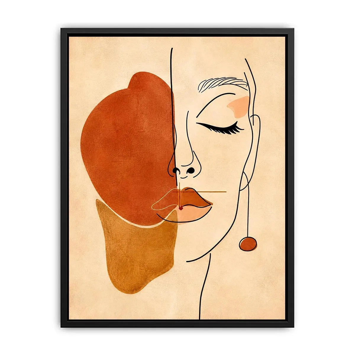 Minimal Muse Lineart watercolor style canvas art for elegant modern home decor.