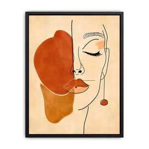 Minimal Muse Lineart watercolor style canvas art for elegant modern home decor.