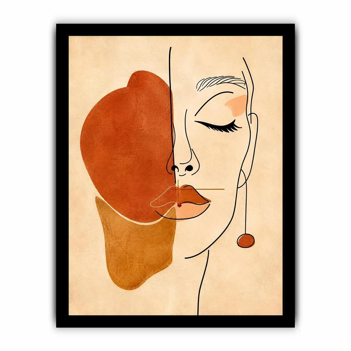 Minimal Muse Lineart watercolor style canvas art for elegant modern home decor.