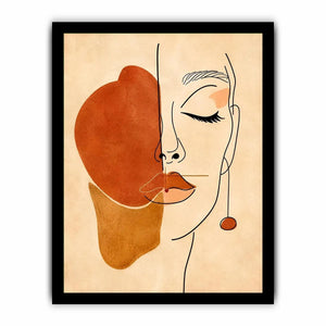 Minimal Muse Lineart watercolor style canvas art for elegant modern home decor.
