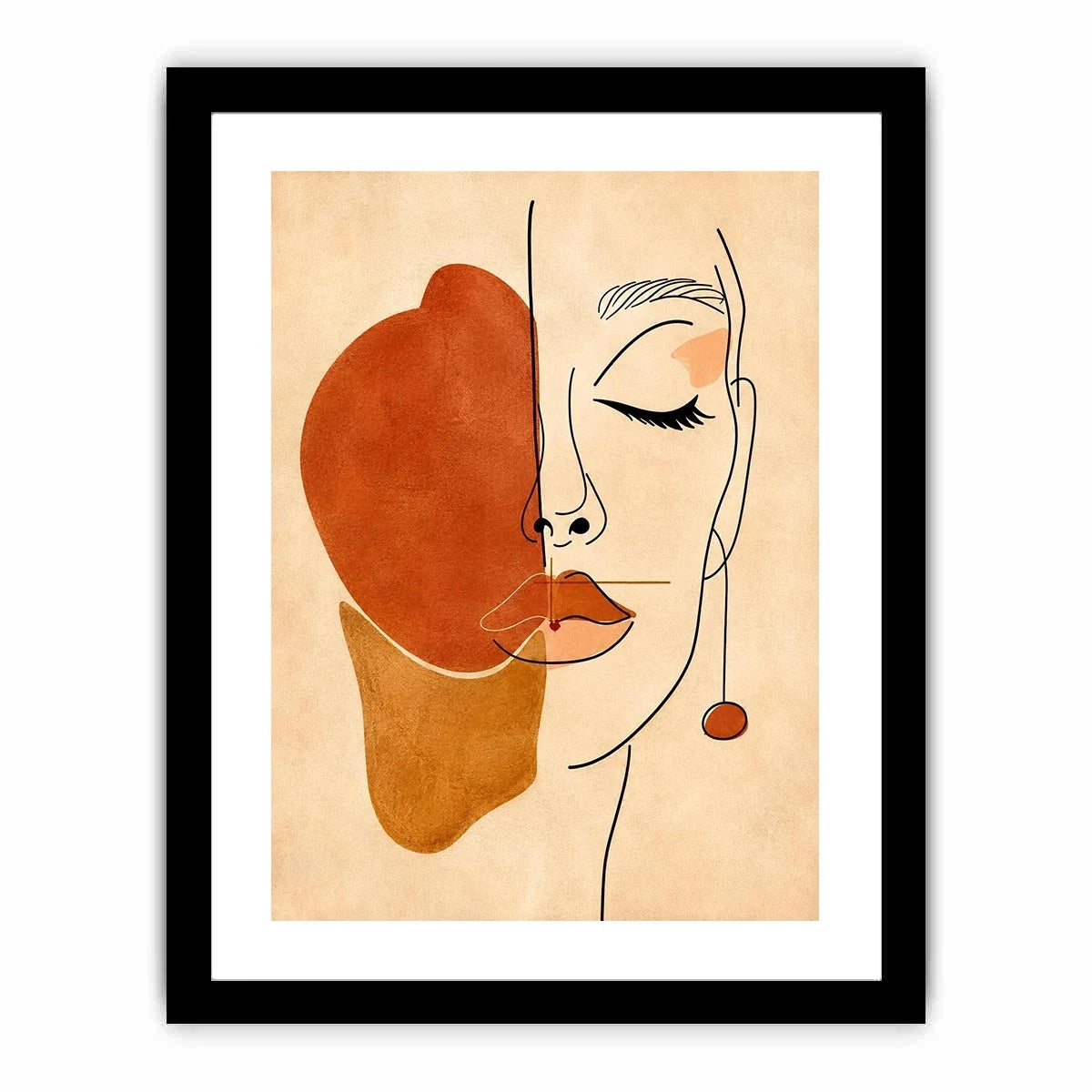 Minimal Muse Lineart watercolor style canvas art for elegant modern home decor.