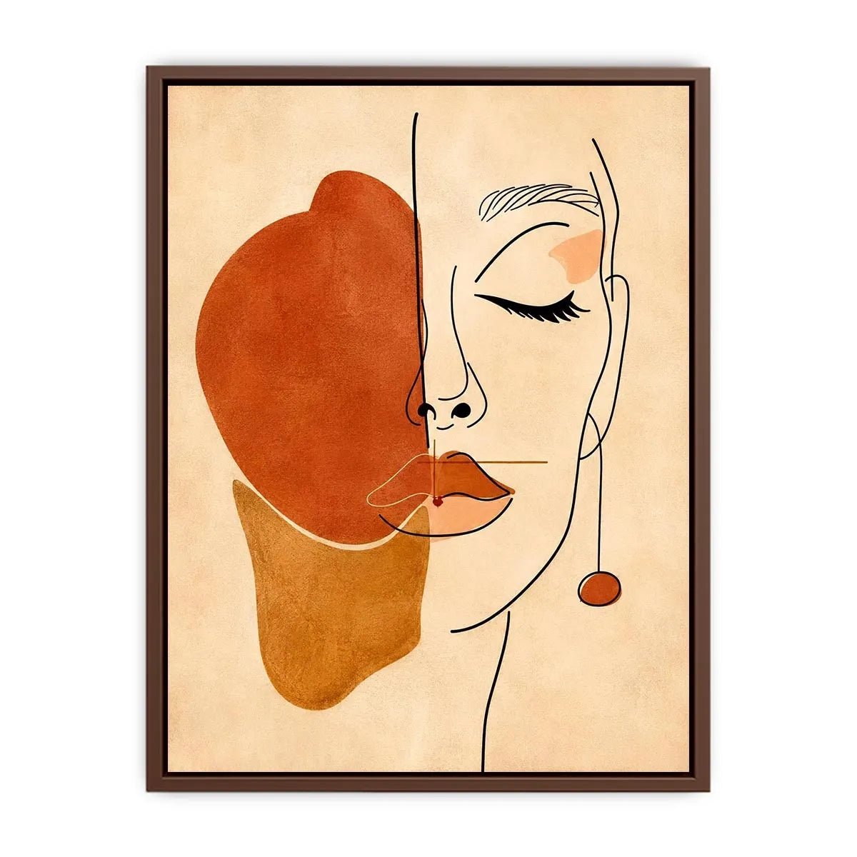 Minimal Muse Lineart watercolor style canvas art for elegant modern home decor.