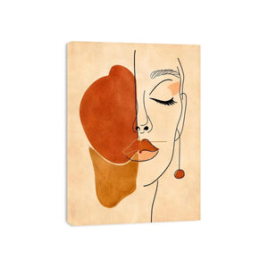 Minimal Muse Lineart watercolor style canvas art for elegant modern home decor.