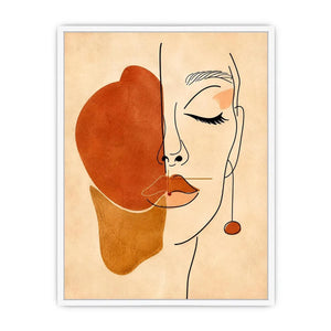 Minimal Muse Lineart watercolor style canvas art for elegant modern home decor.