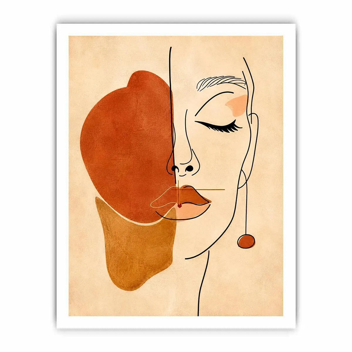 Minimal Muse Lineart watercolor style canvas art for elegant modern home decor.