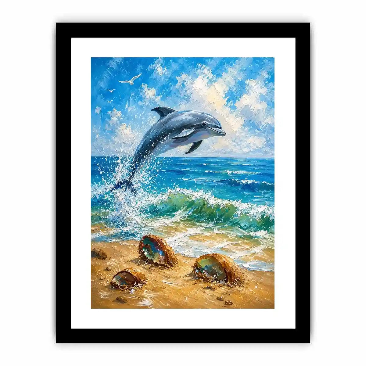 Ocean Leap Serenity watercolor style canvas art for elegant modern home decor.