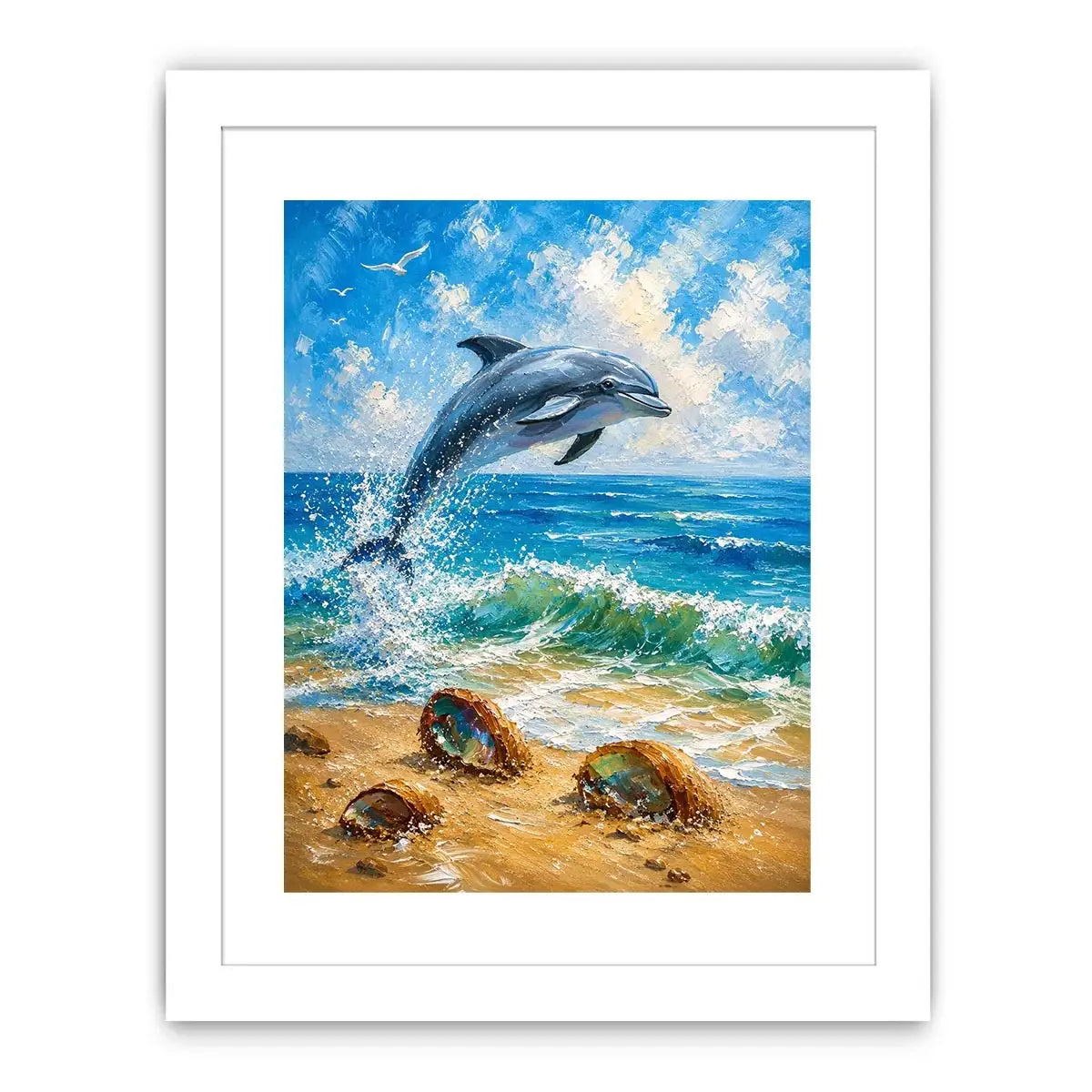 Ocean Leap Serenity watercolor style canvas art for elegant modern home decor.