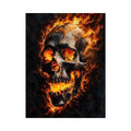 Fiery skull artwork with glowing flames for dramatic office or mancave decor.