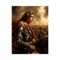 Classical warrior portrait canvas art for luxury office and library interiors.