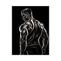 Black and white muscular male line art canvas for modern masculine interior decor.