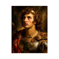 Renaissance warrior portrait canvas art for elegant traditional living room decor.