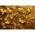 Elegant gold floral relief artwork for luxury living room and hallway decor.