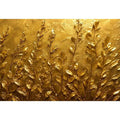 Gold botanical canvas print for warm minimalist bedroom and hallway decor.