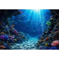 Colorful coral reef wall art for coastal bedroom and beach house decor.