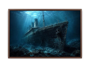Underwater Titanic shipwreck photography artwork canvas art for elegant modern interior decor