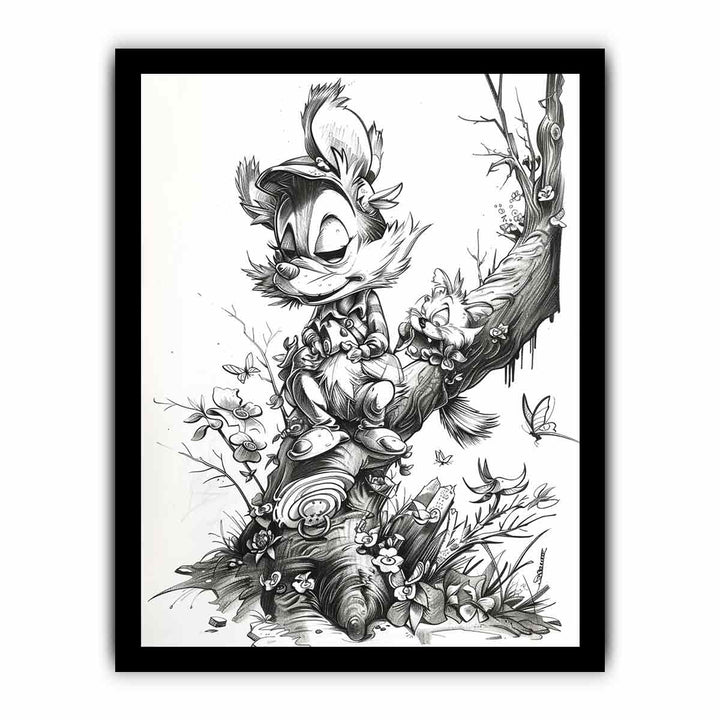 Mouse Cartoon Art framed Print