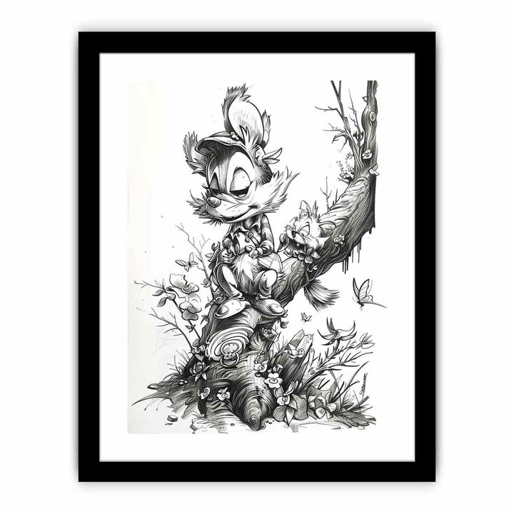 Mouse Cartoon Art framed Print