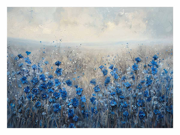 Blue Wild Flowers Art Print