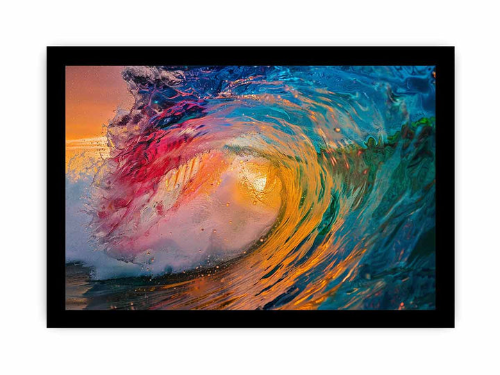 Rainbow Surf  framed Print