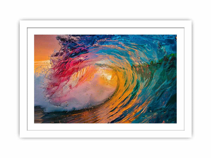 Rainbow Surf  framed Print
