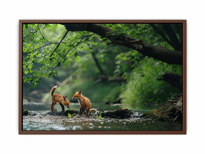 Two Baby Red Foxes Painting