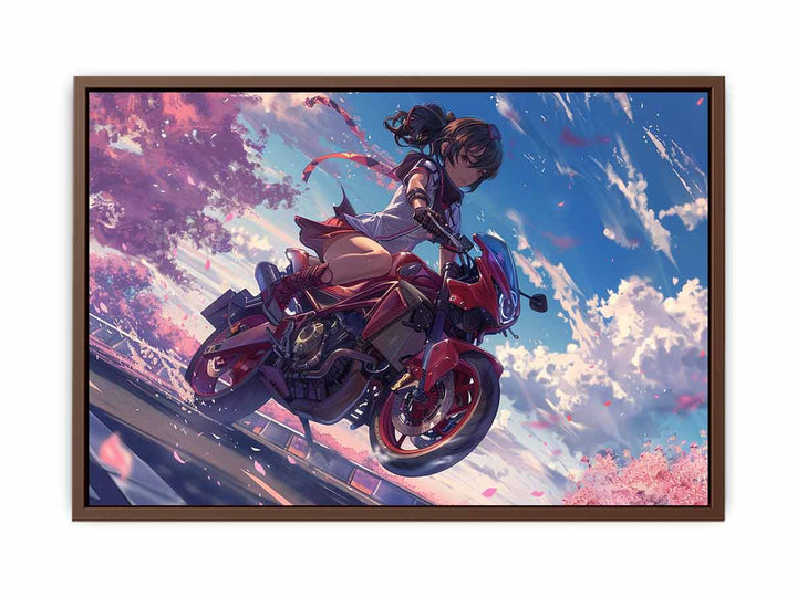 Anime Girl Bike Painting
