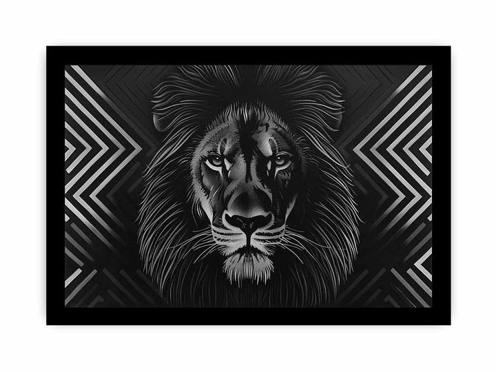 Black Lion framed Print