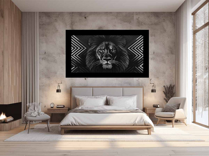 Black Lion Art Print