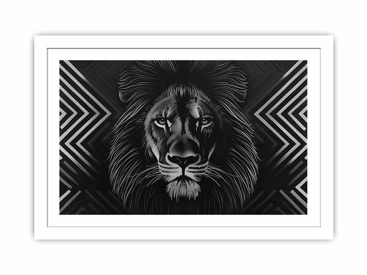 Black Lion framed Print
