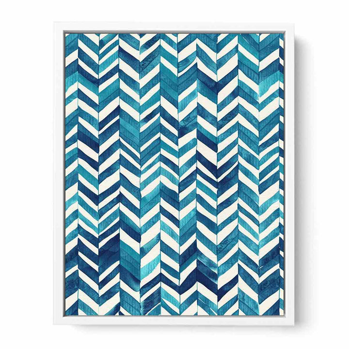 Zigzag Blue Pattern Painting Painting