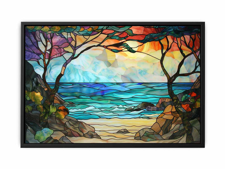 Beach Stained Glass canvas Print