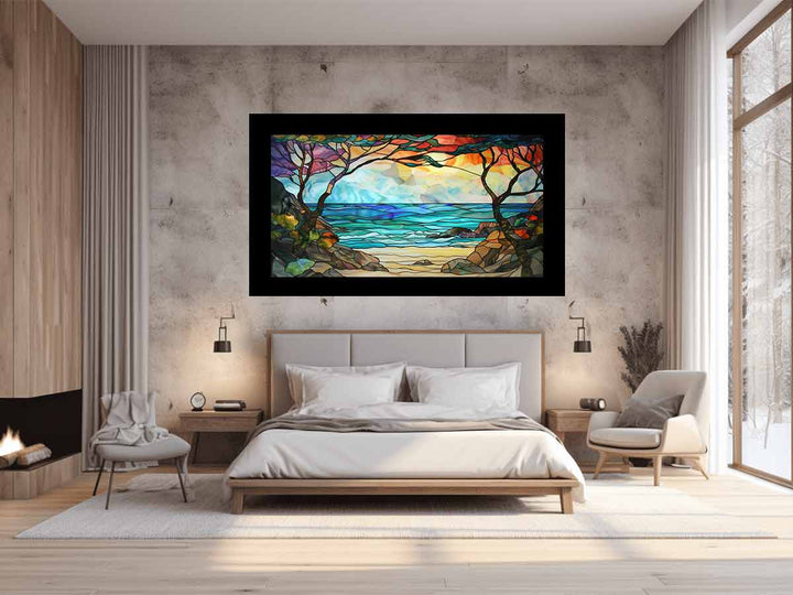 Beach Stained Glass Art Print